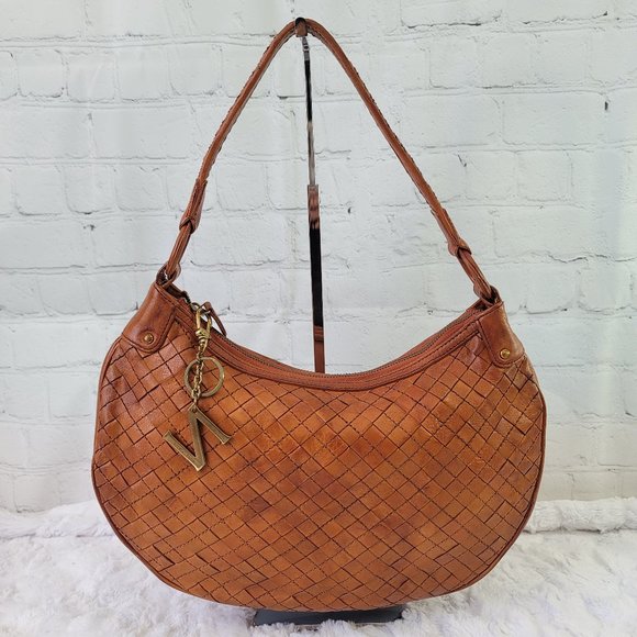 NICOLE ST. GILLES Paris Brown Leather Woven Braided Shoulder Bag - Picture 3 of 13